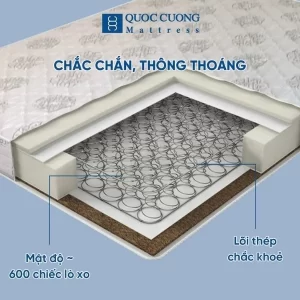 Đệm Lò Xo Liên Kết oneclasses chắc chắn, thông thoáng với mật độ lò xo 600 chiếc