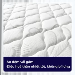 Áo đệm Đệm lò xo túi độc lập Boston được làm từ vải gấm giúp thoáng mát, không bí nóng