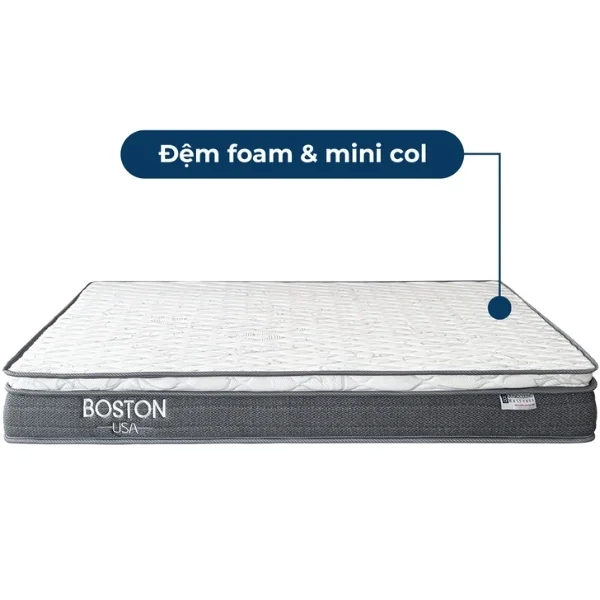Đệm lò xo túi độc lập Boston có lớp lót foam tăng độ êm ái