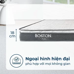 Đệm lò xo túi độc lập Boston dày 18cm, sang trọng, hiện đại
