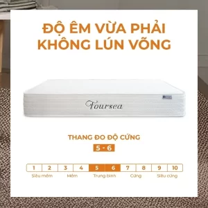 Đệm lò xo túi độc lập Foursea có độ êm vừa phải, không lún võng