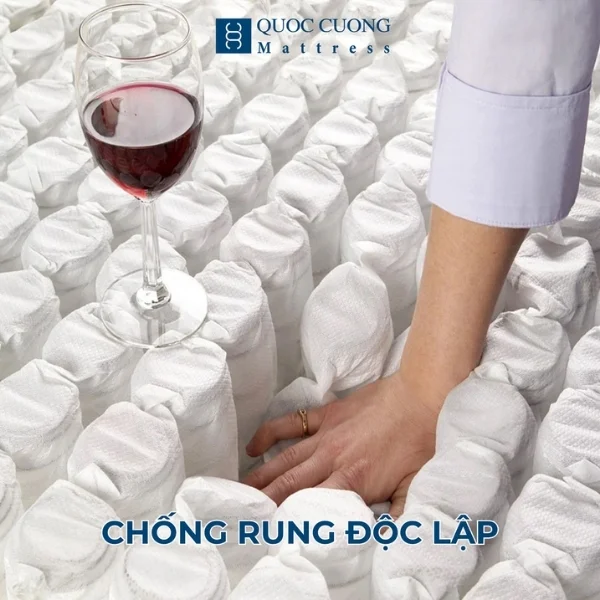 Hệ thống lò xo túi giúp chống rung độc lập, triệt tiêu tiếng ồn