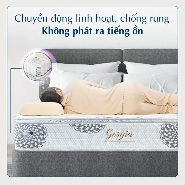 Đệm lò xo túi độc lập Gorgia chống rung tuyệt đối, chiệt tiêu tiếng ồn