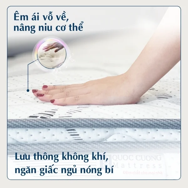 Đệm lò xo túi độc lập Gorgia êm ái, vỗ về cơ thể