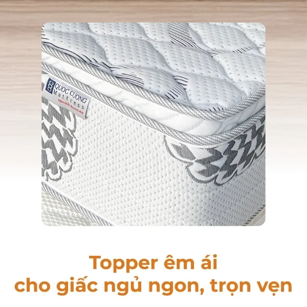 Đệm lò xo túi độc lập Gorgia có lớp topper êm ái giúp bạn ngủ ngon, trọn giấc