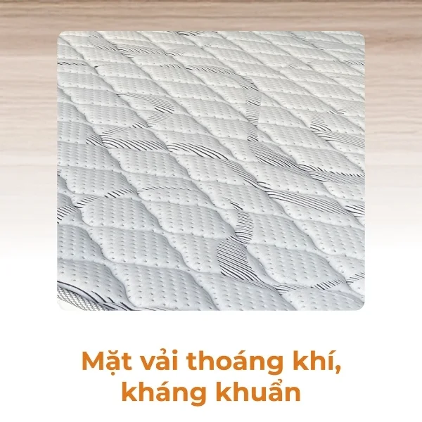 Đệm lò xo túi độc lập Gorgia với bề mặt vải gấm chần múi thoáng khí, chống hầm nóng lưng