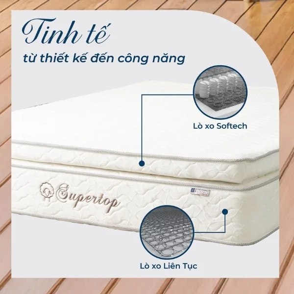 Đệm lò xo cao cấp Supertop tinh tế từ thiết kế đến công năng