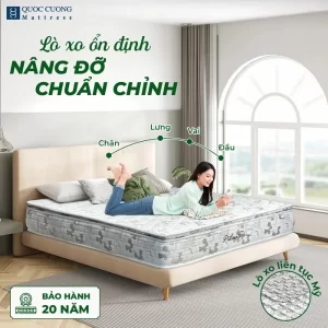 Đệm lò xo liên kết Pillowtop nâng đỡ chuẩn chỉnh mọi tư thế nằm