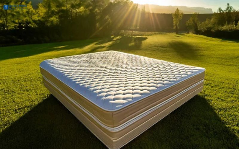 Phơi nệm bông ép ngoài trời nắng nhẹ