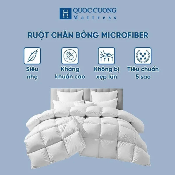 Ruột chăn Microfiber có Độ mềm mịn tuyệt đối