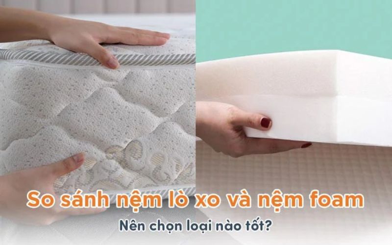 so sánh đệm lò xo và nệm bông ép về chất liệu