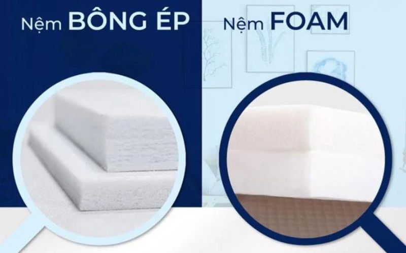 So sánh nệm foam và bông ép chi tiết theo từng tiêu chí
